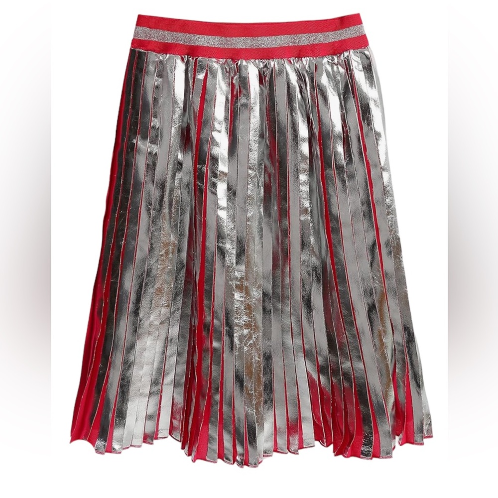 Disney Pink Sliver Princess Pleated Elastic Waist Girls Skirt size 11/12